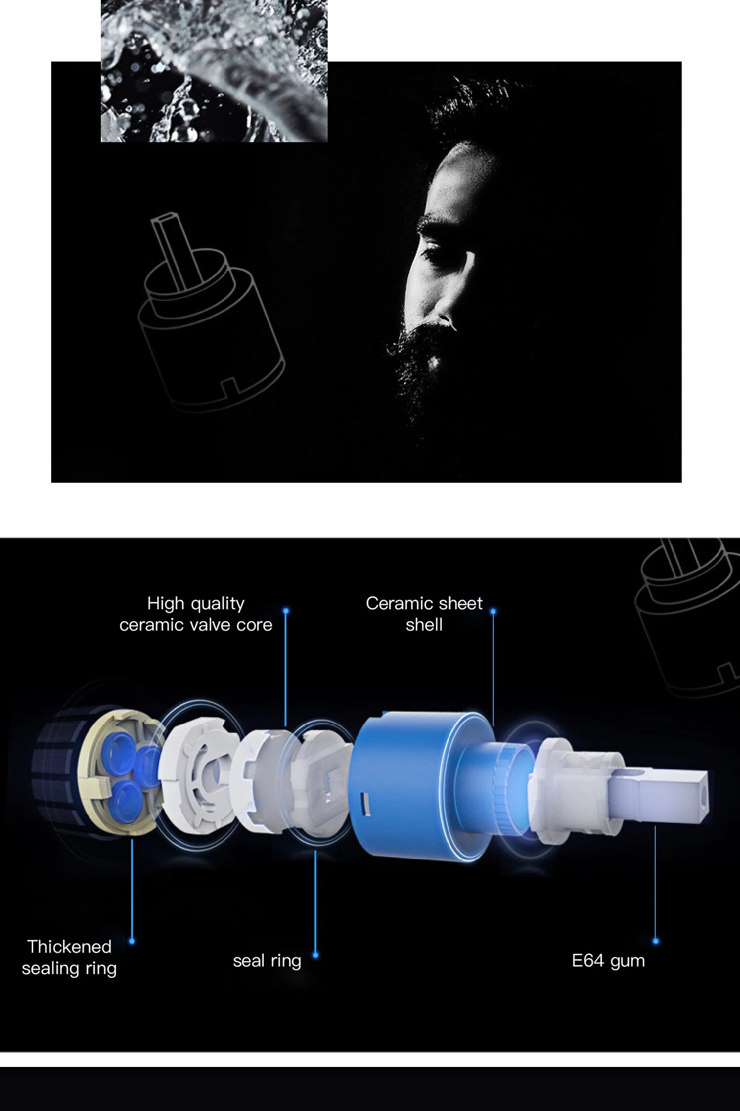 Grifo magnético para fregadero con interruptor táctil, control dual de agua fría y caliente