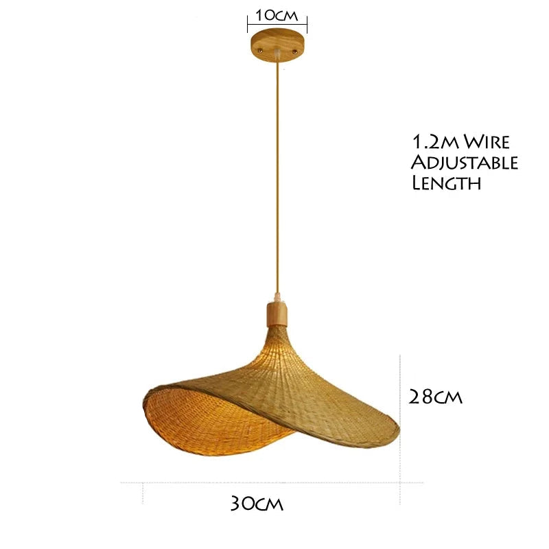 Lámpara colgante de bambú para techo de madera