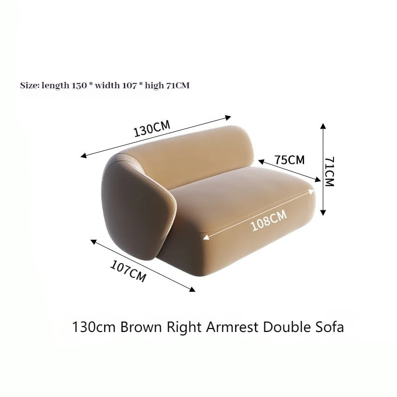 Conjunto de sofá seccional minimalista marrón, sofá modular curvo beige europeo para sala de estar, sofá doble de diseño italiano Divani Furniture