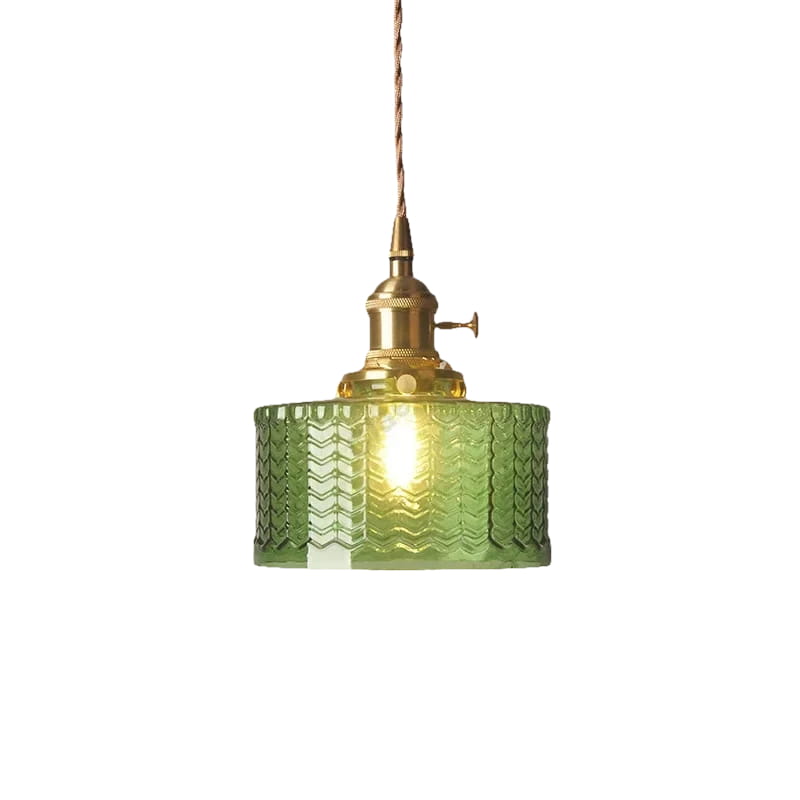 Lámpara colgante moderna de cristal con interruptor LED