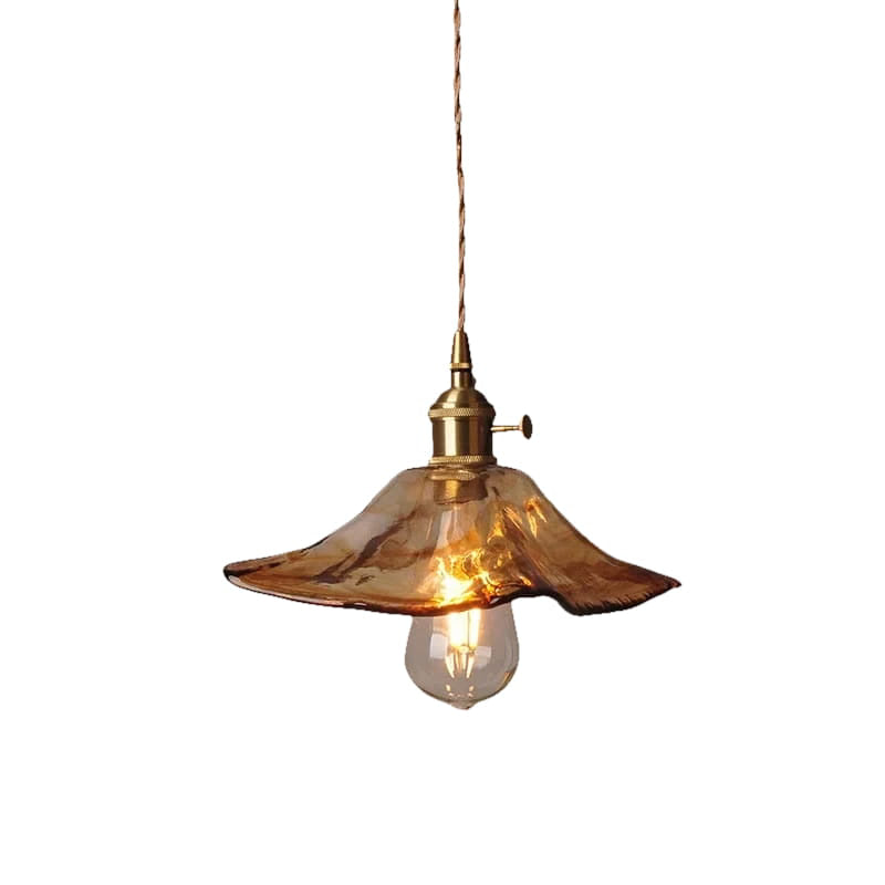 Lámpara colgante moderna de cristal con interruptor LED