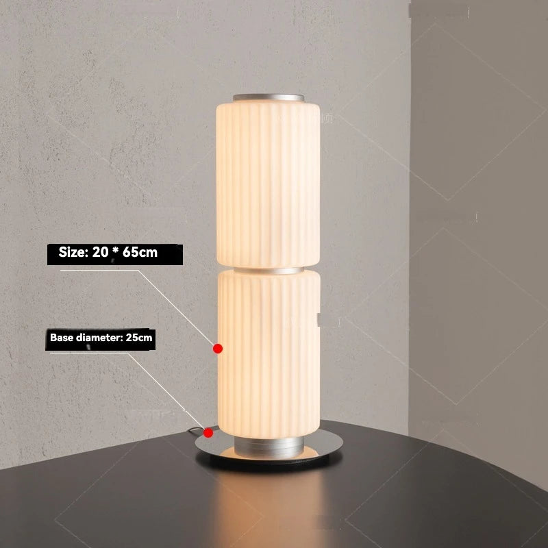 Lámpara de pie nórdica LED de cristal ahumado