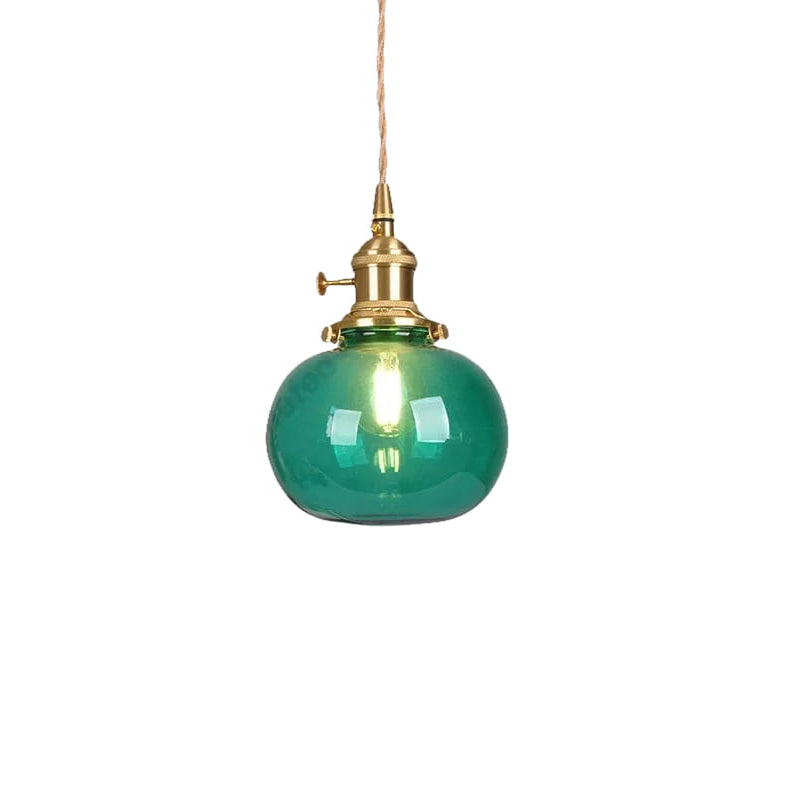 Lámpara colgante moderna de cristal con interruptor LED