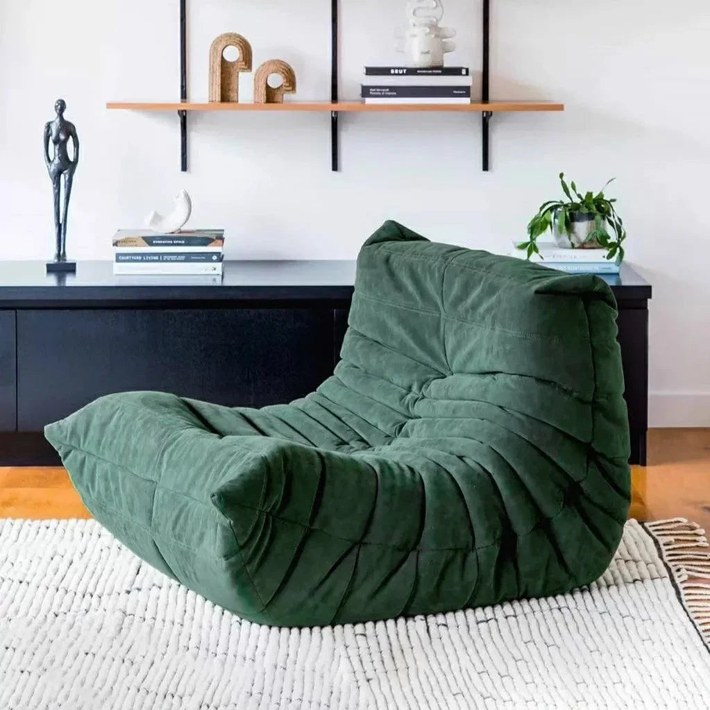 Sillón puf individual de gamuza