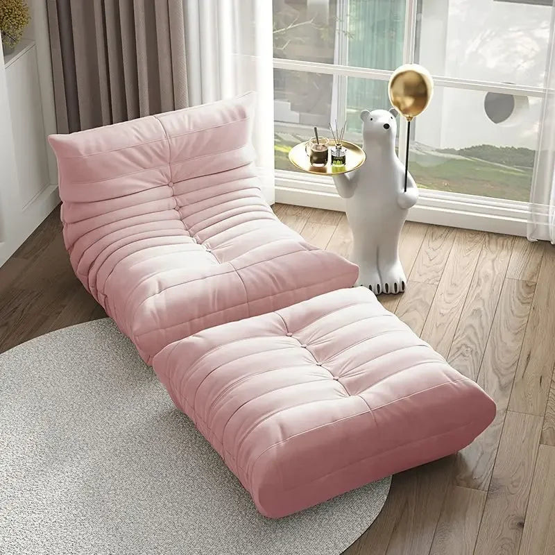 Sillón puf individual de gamuza