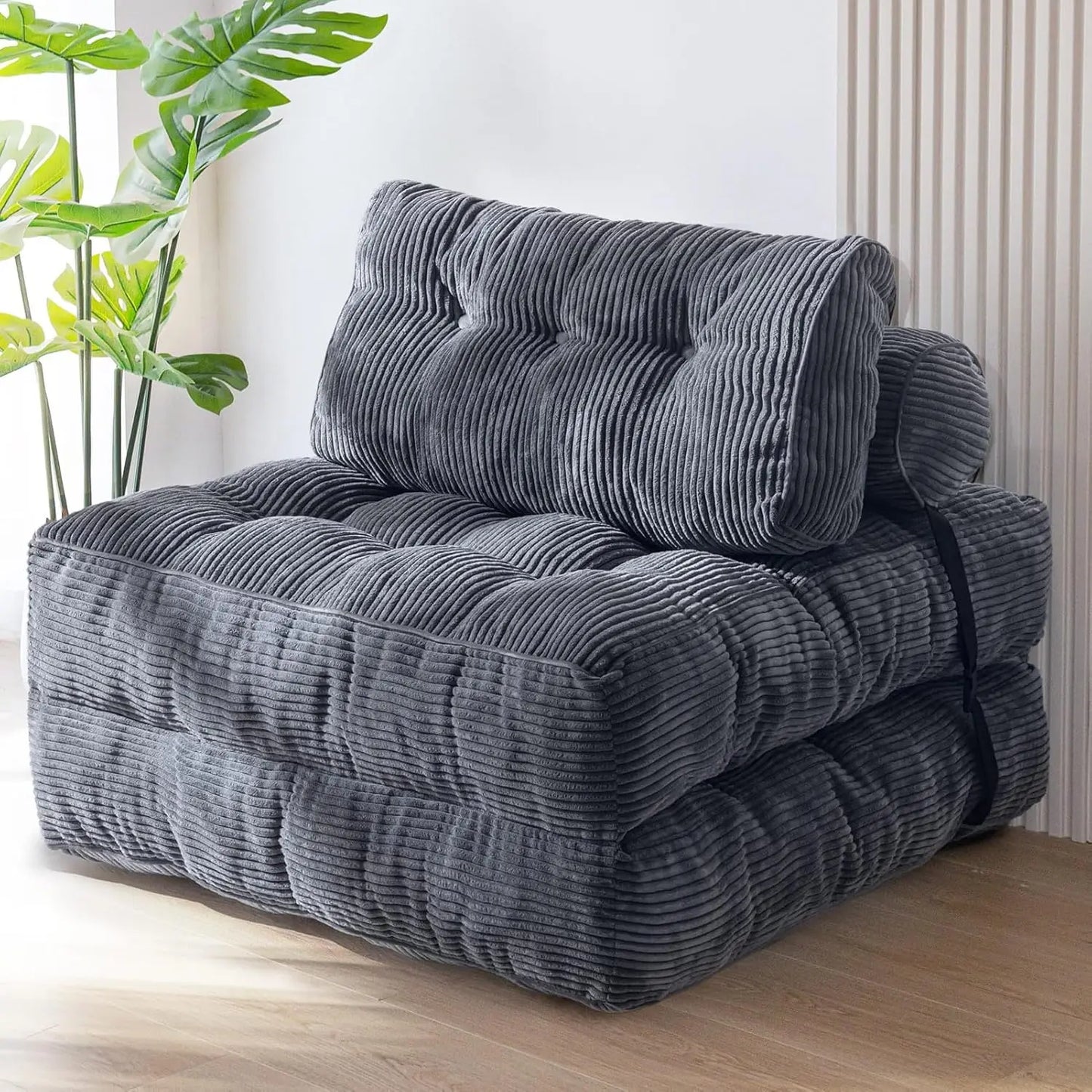Sofá cama plegable, sillón cama convertible con almohada, colchón plegable, sillón cama plegable portátil, cómodo sofá de suelo.
