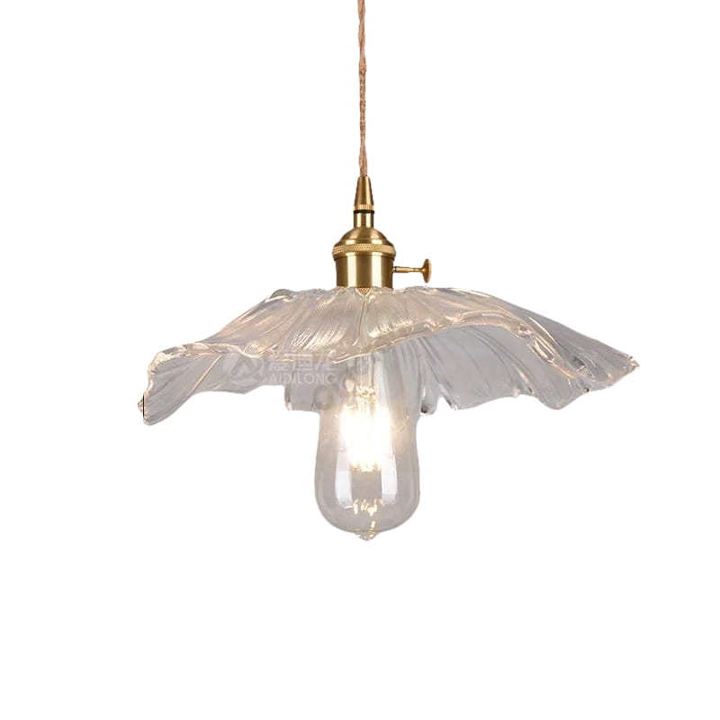 Lámpara colgante moderna de cristal con interruptor LED
