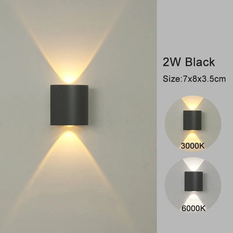 Lámpara de pared LED moderna con luz de arriba a abajo