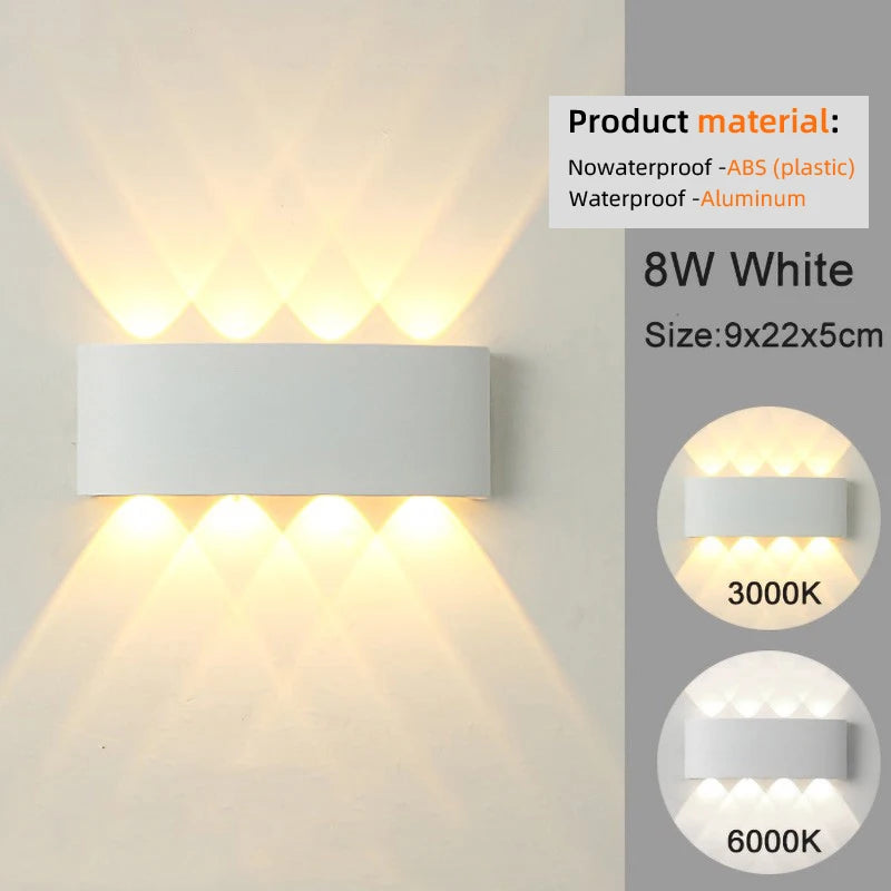 Lámpara de pared LED moderna con luz de arriba a abajo