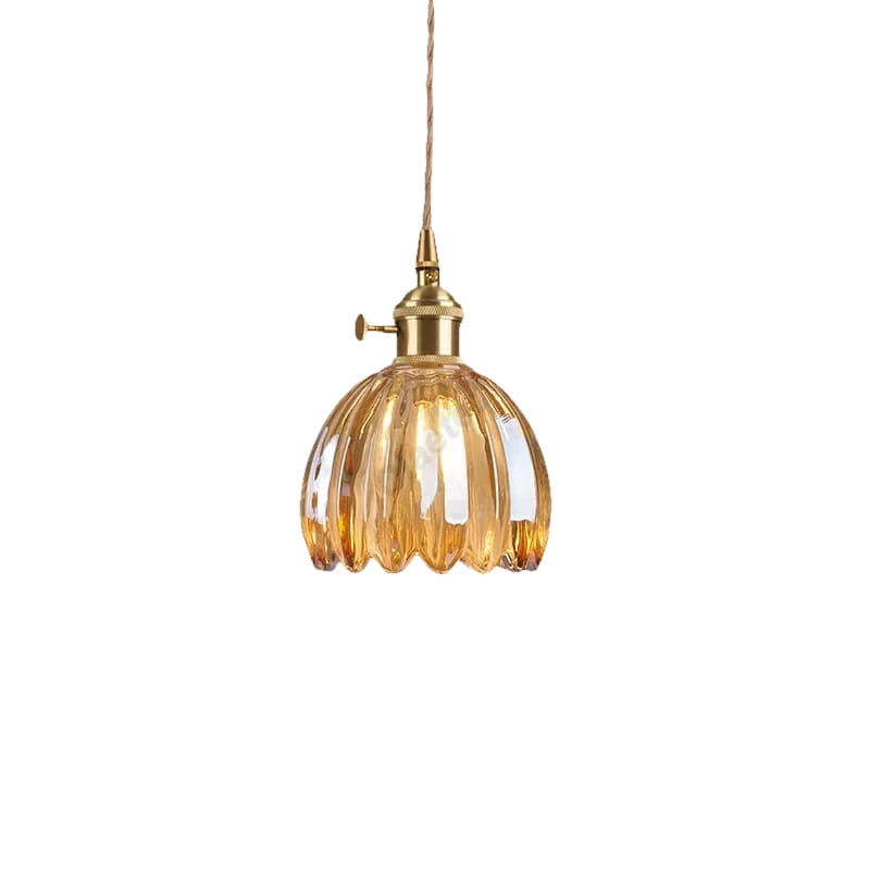 Lámpara colgante moderna de cristal con interruptor LED
