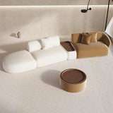Conjunto de sofá seccional minimalista marrón, sofá modular curvo beige europeo para sala de estar, sofá doble de diseño italiano Divani Furniture