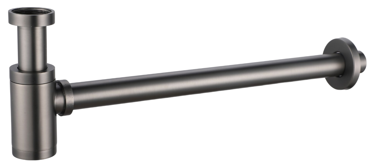 Black Gun Metal Round Siphon for Modern Bathrooms, view 2