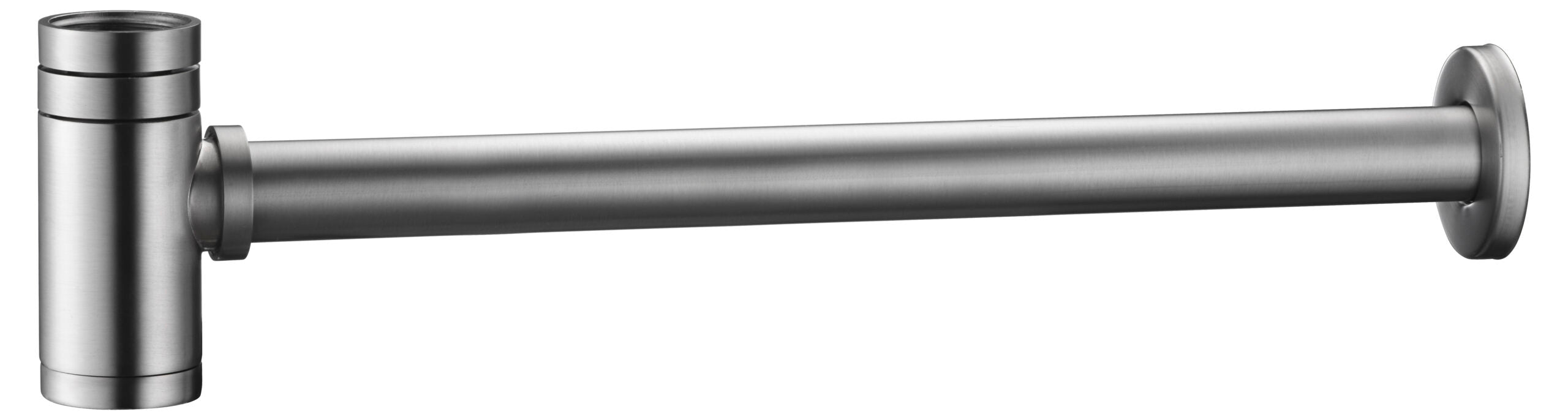 Round Brushed Nickel Exposed Siphon for Modern Bathrooms, view 2