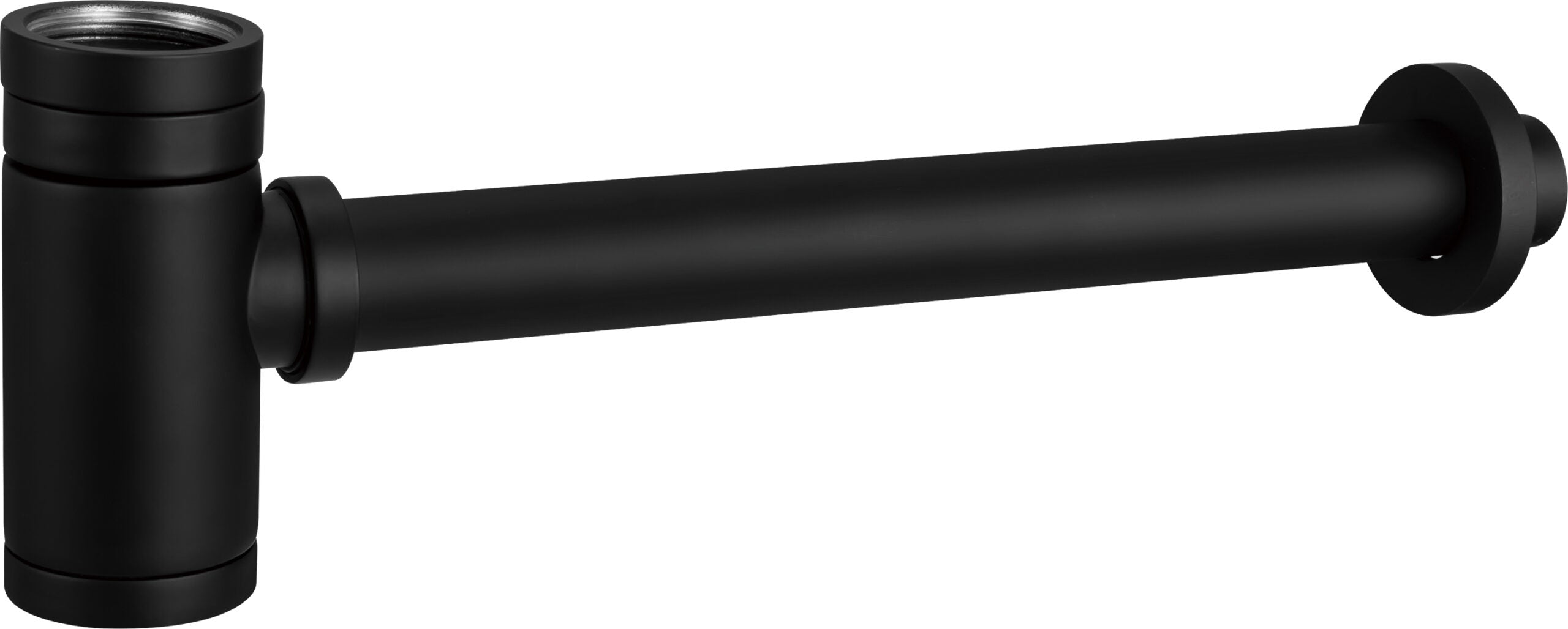Round Matte Black Bathroom Siphon Modern Design, view 2