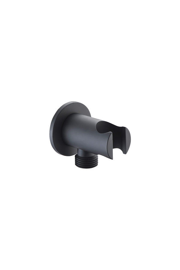 Round Matte Black Shower Handle Holder with Water Outlet, view 2