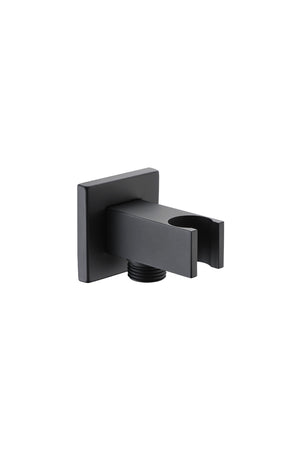 Matte Black Square Shower Handle Holder with Water Outlet, view 2
