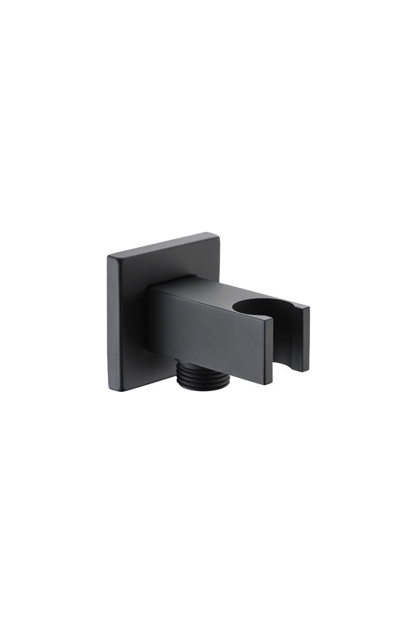 Matte Black Square Shower Handle Holder with Water Outlet, view 2