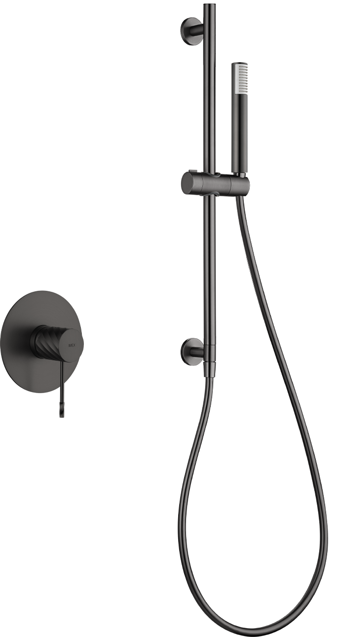 Black Gun Metal Concealed Single Lever Shower Set with Hand Shower BLESS, main product view
