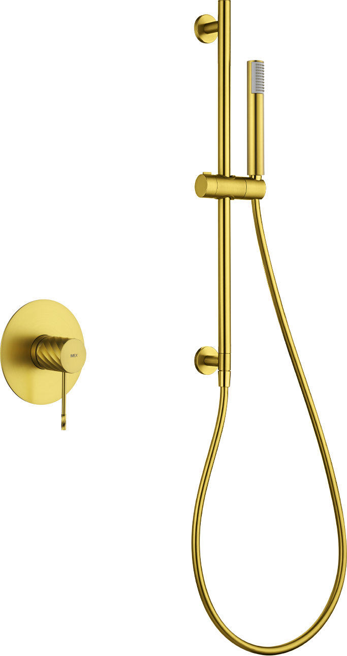 Bless Brushed Gold Concealed Single Lever Shower Set with Hand Shower, main product view