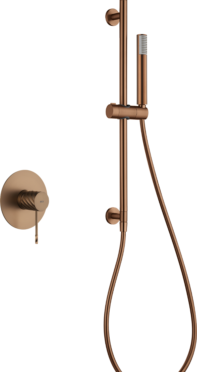 Brushed Rose Gold Concealed Single Lever Shower Set with Hand Shower BLESS, main product view