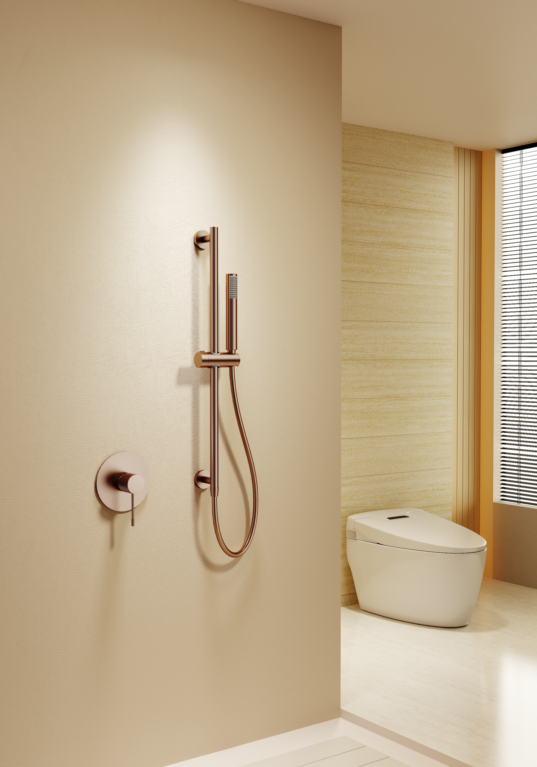 Line Chrome Concealed Single Lever Shower Set with Hand Shower, view 2