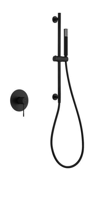 Line Matte Black Concealed Single Lever Shower Set with Hand Shower, main product view