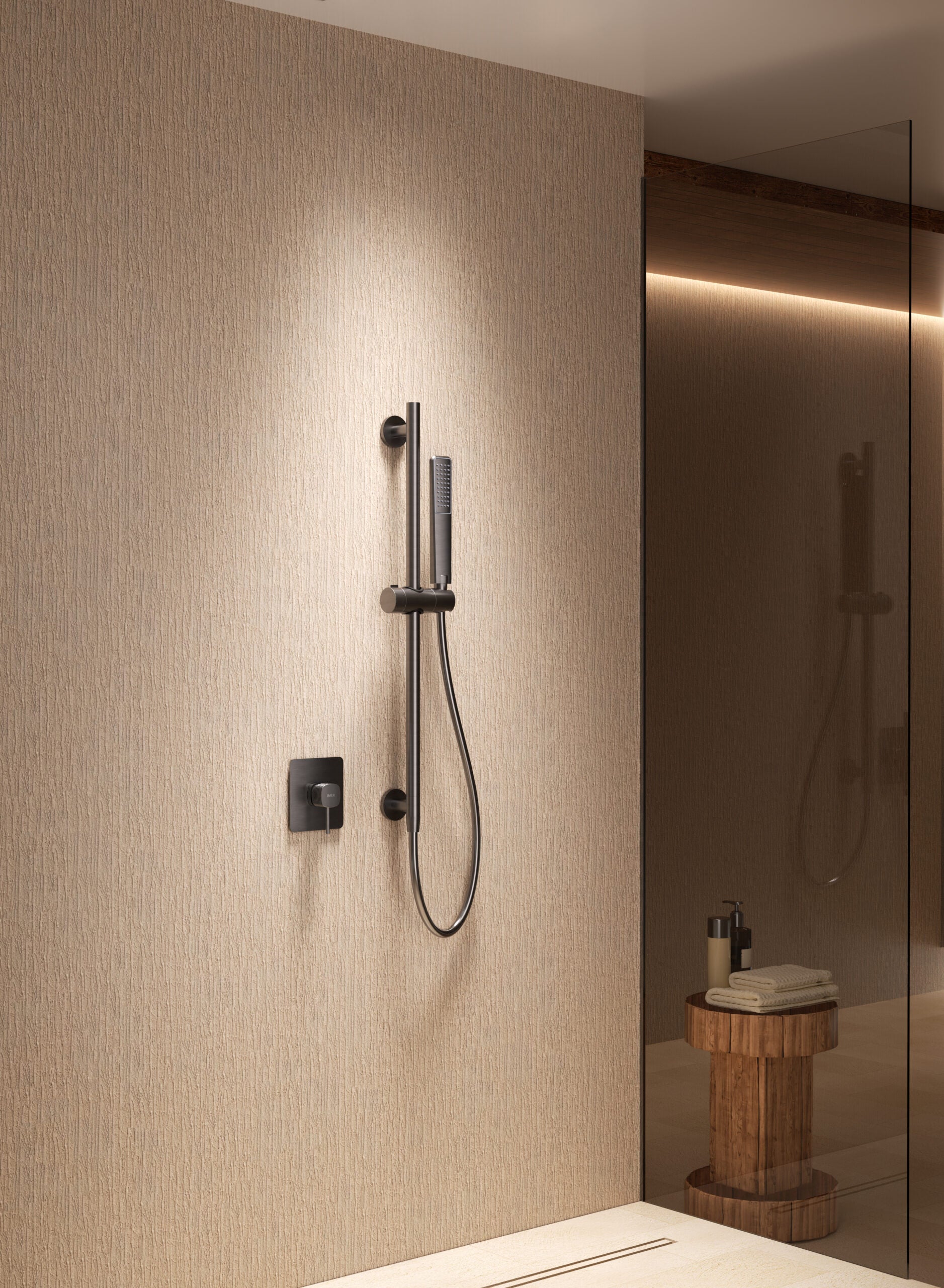 Firenze Chrome Concealed Single Lever Shower Set with Hand Shower, view 4
