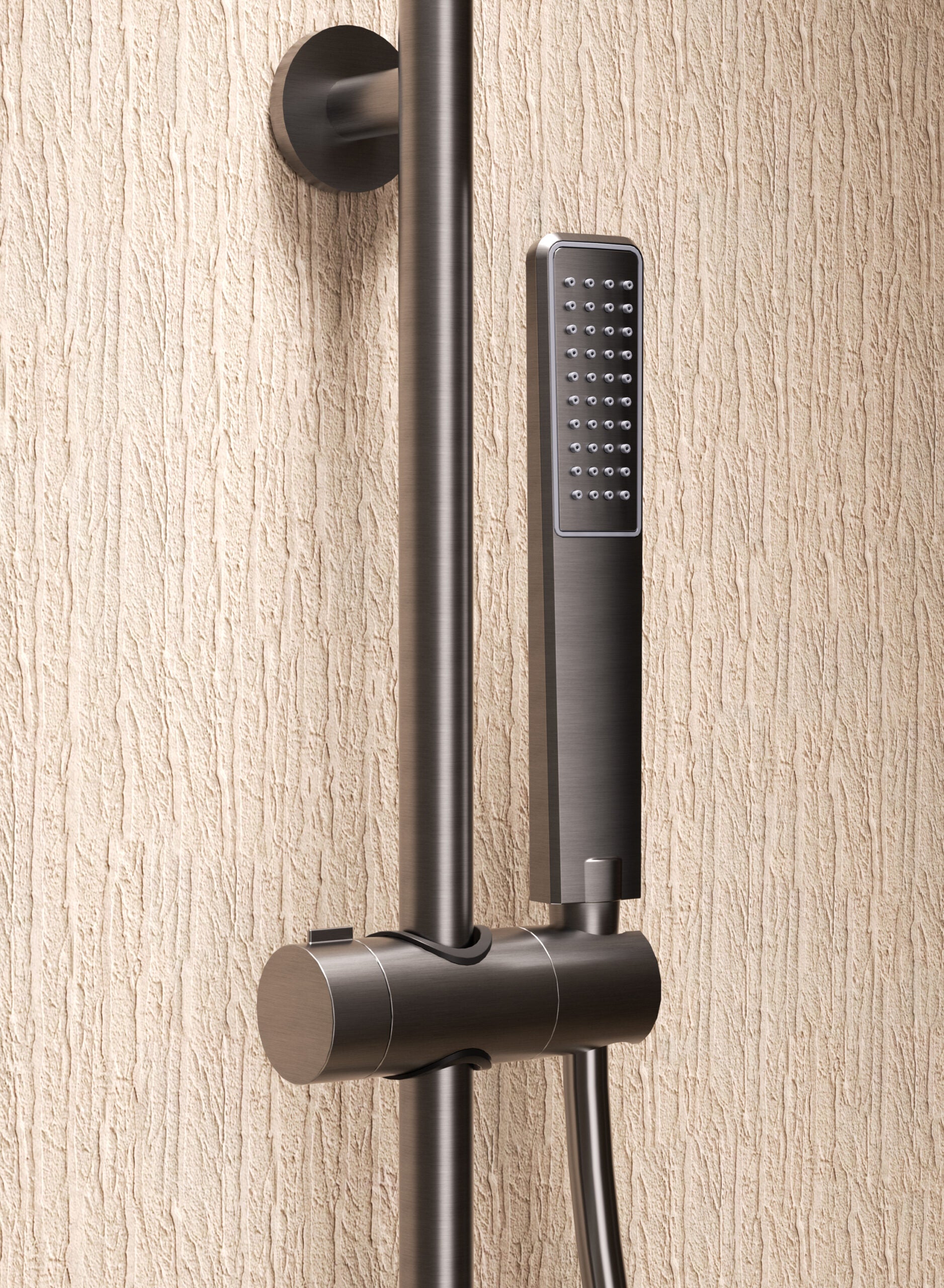 Brushed Gold Concealed Single Lever Shower Set with Hand Shower FIRENZE, view 4