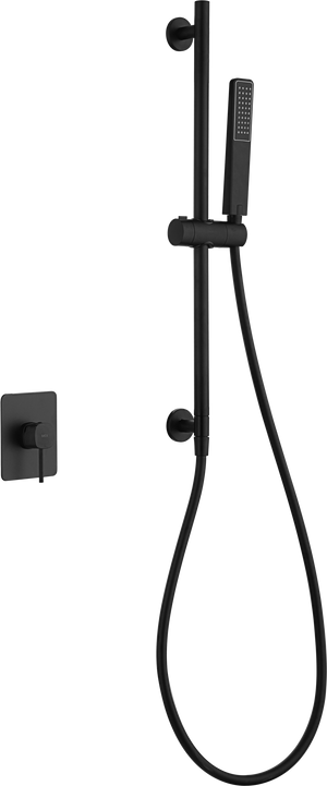 Firenze Matte Black Concealed Single Lever Shower Set with Hand Shower, main product view