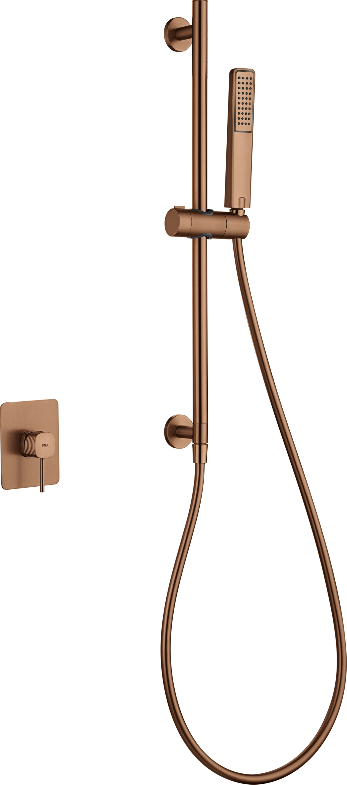 Brushed Rose Gold Concealed Single Lever Shower Set with Hand Shower FIRENZE, main product view