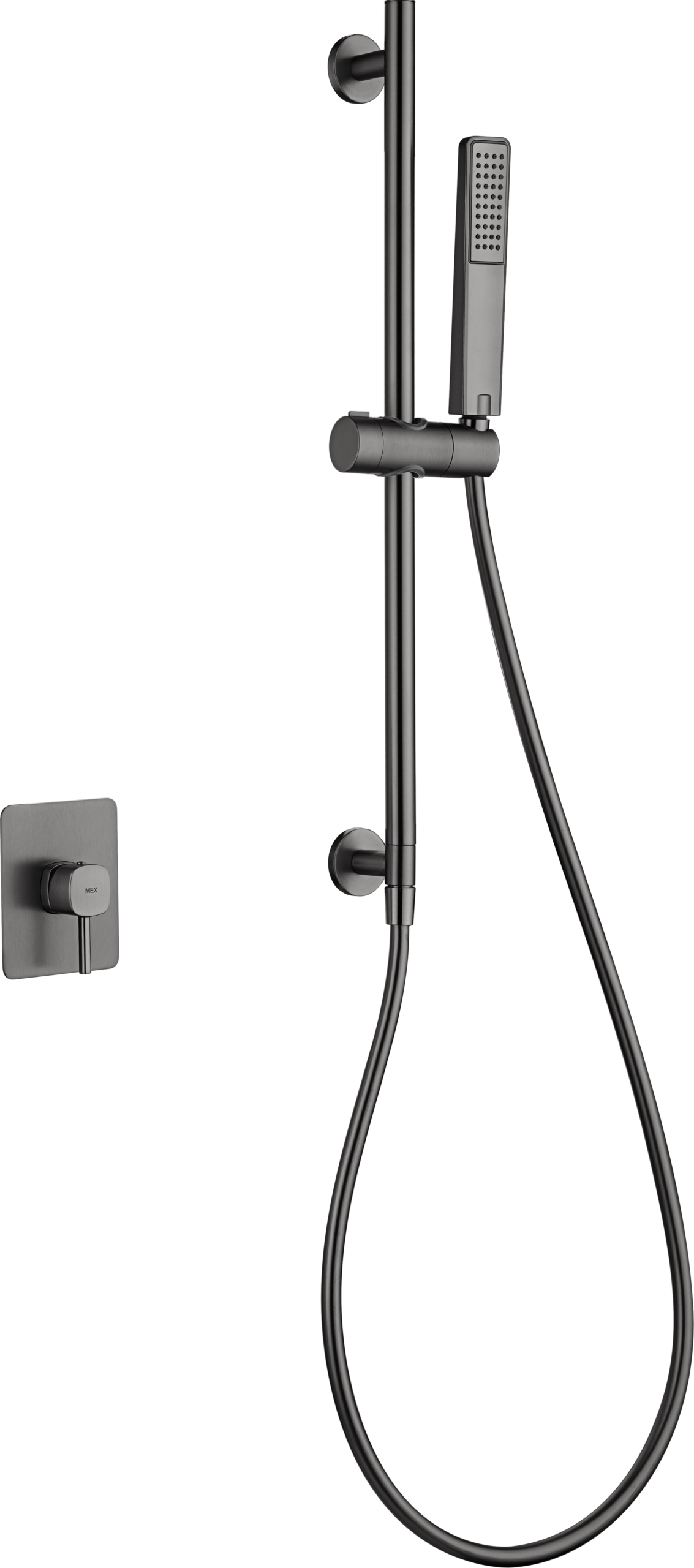 Black Gun Metal Concealed Single Lever Shower Set with Hand Shower TOSCANA, main product view
