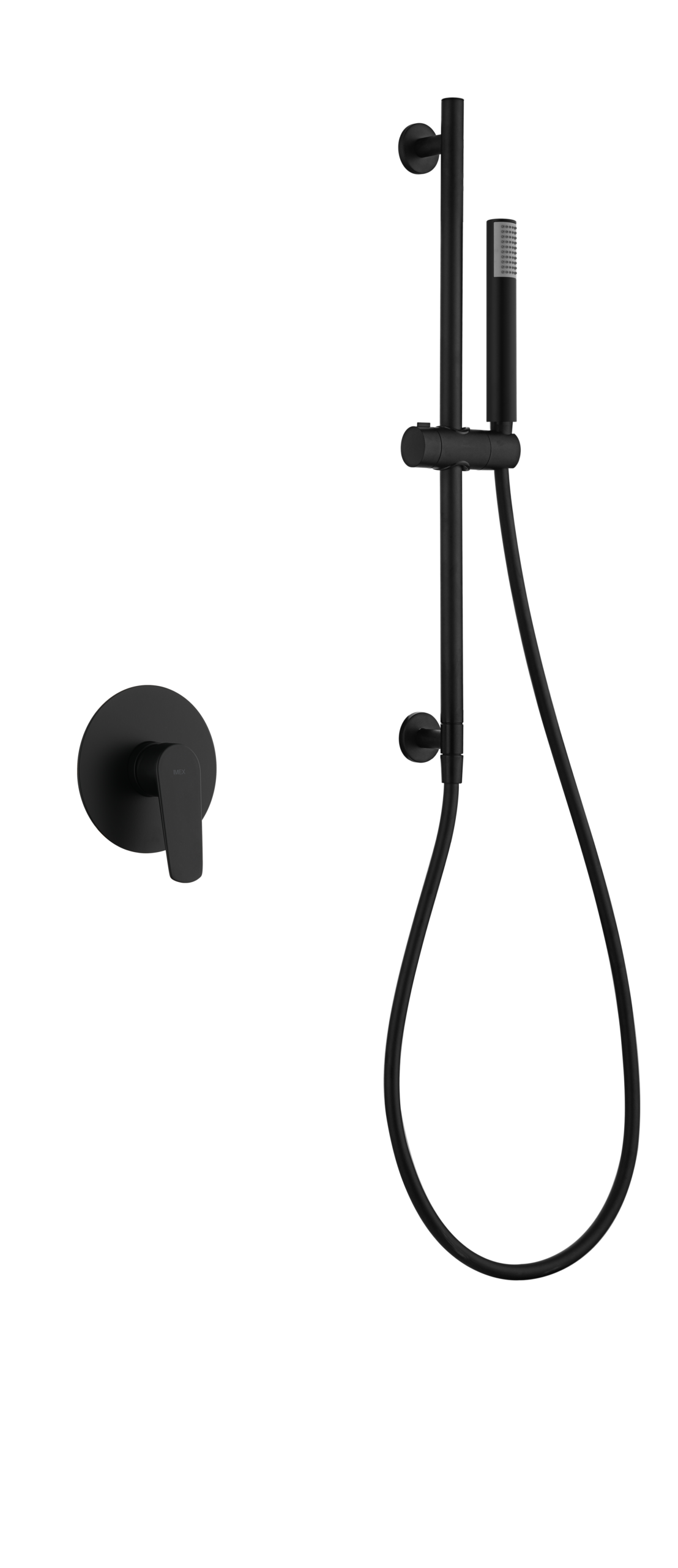 Belgica Matte Black Concealed Single Lever Shower Set with Hand Shower, main product view