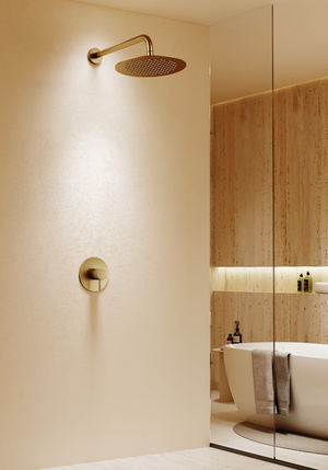 Bless Brushed Gold Concealed Single Lever Shower Set with Rain Head, view 2