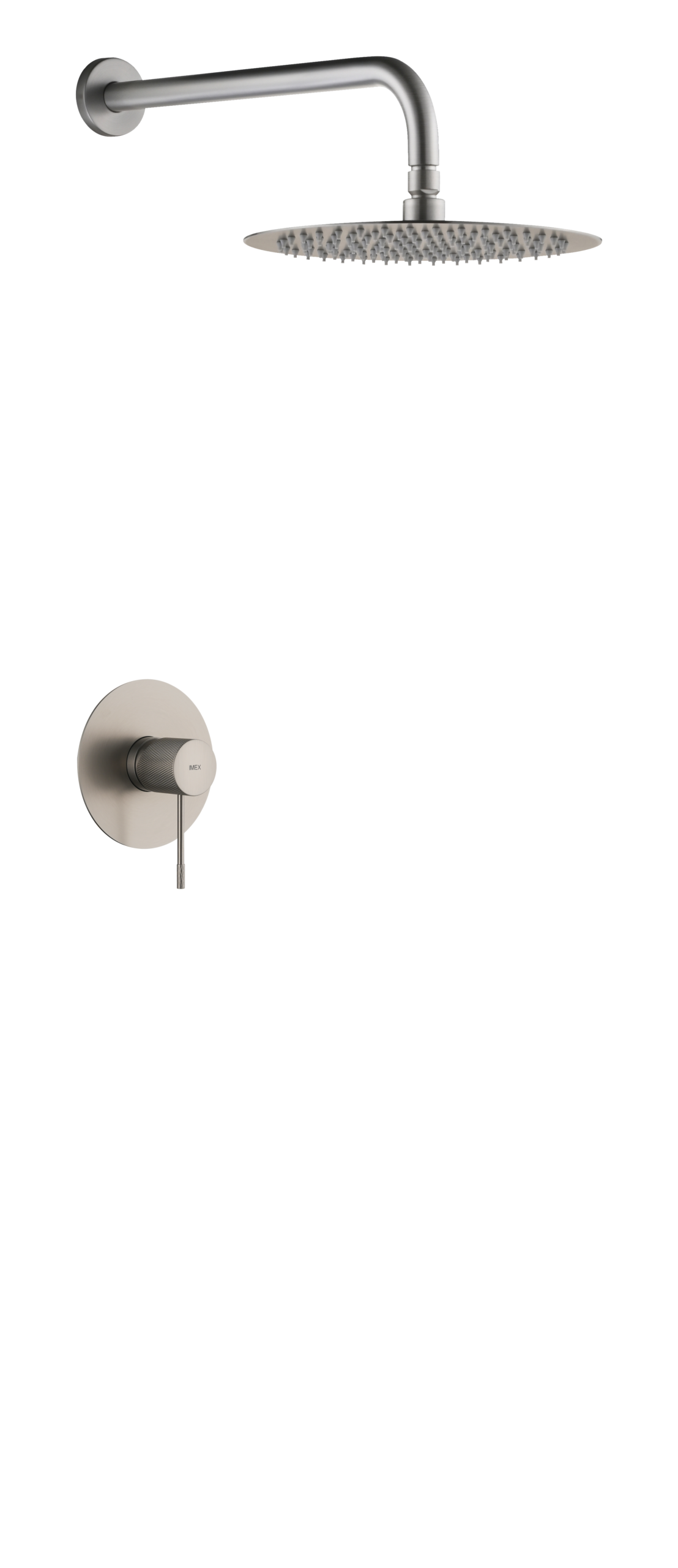 Line Brushed Nickel Concealed Single Lever Shower Set with Rain Head, main product view