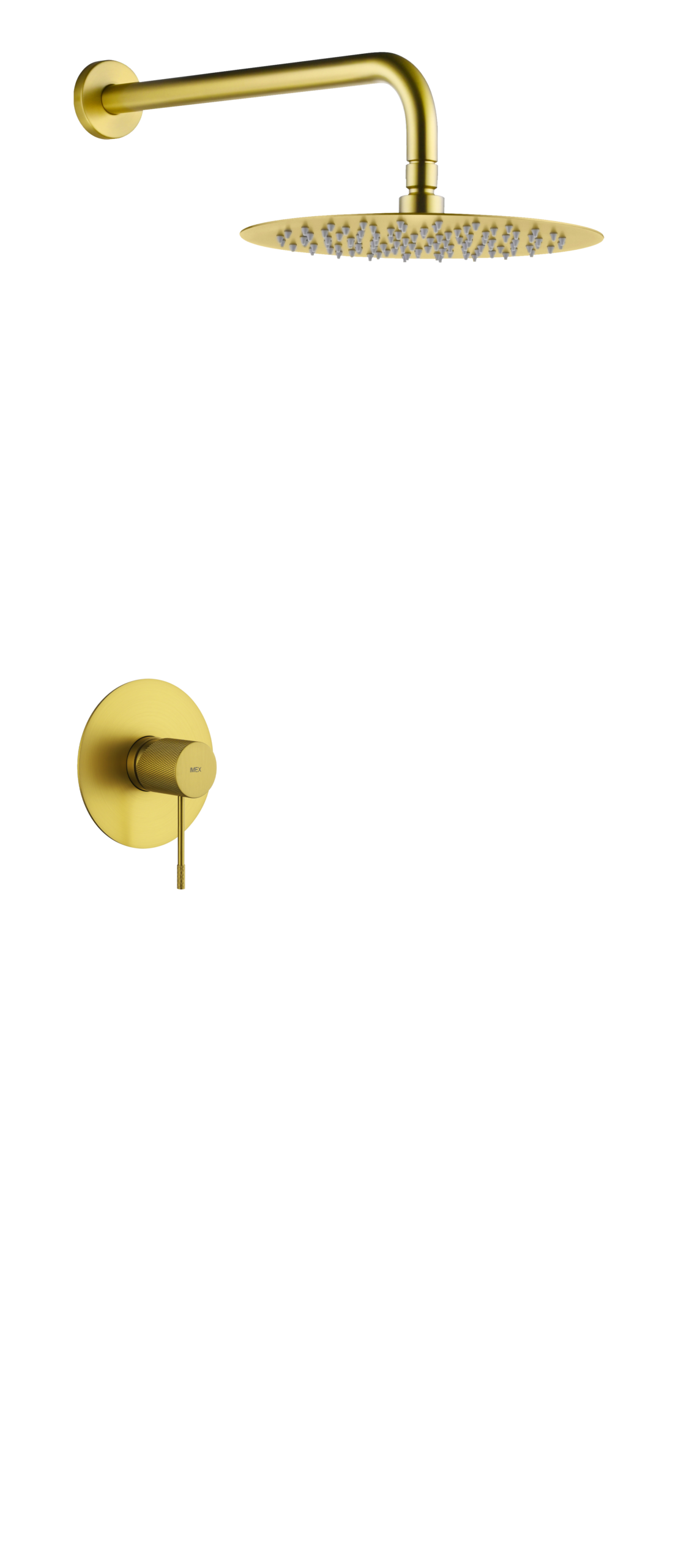 Line Brushed Gold Concealed Single Lever Shower Set with Rain Head, main product view