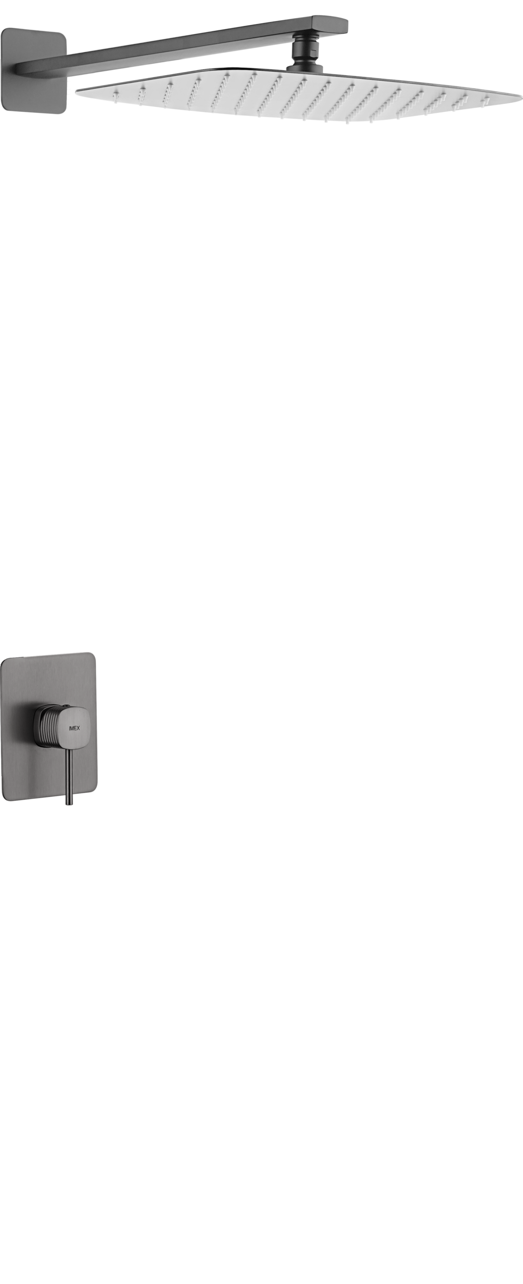 Black Gun Metal Concealed Single Lever Shower Set with Rain Head FIRENZE, main product view