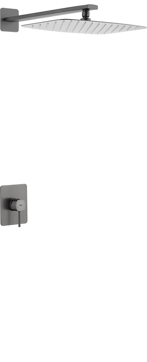 Black Gun Metal Concealed Single Lever Shower Set with Rain Head FIRENZE, main product view