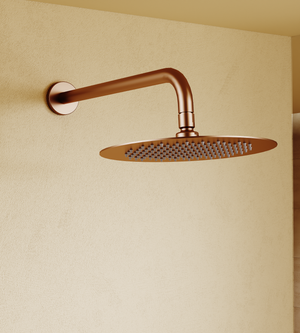 Génova Brushed Gold Concealed Single Lever Shower Set with Rain Head, view 4