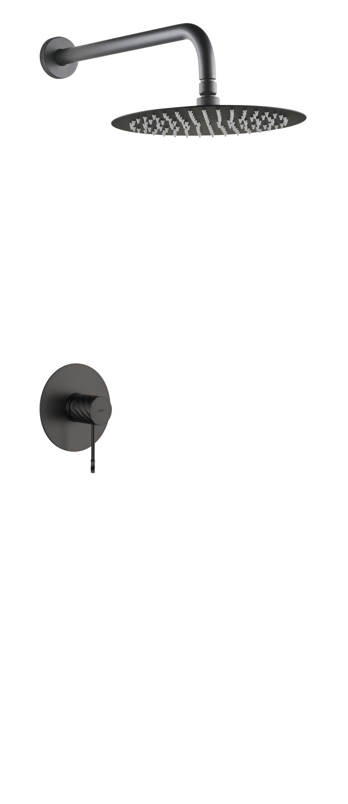 Black Gun Metal Concealed Single Lever Shower Set with Rain Head GÉNOVA, main product view