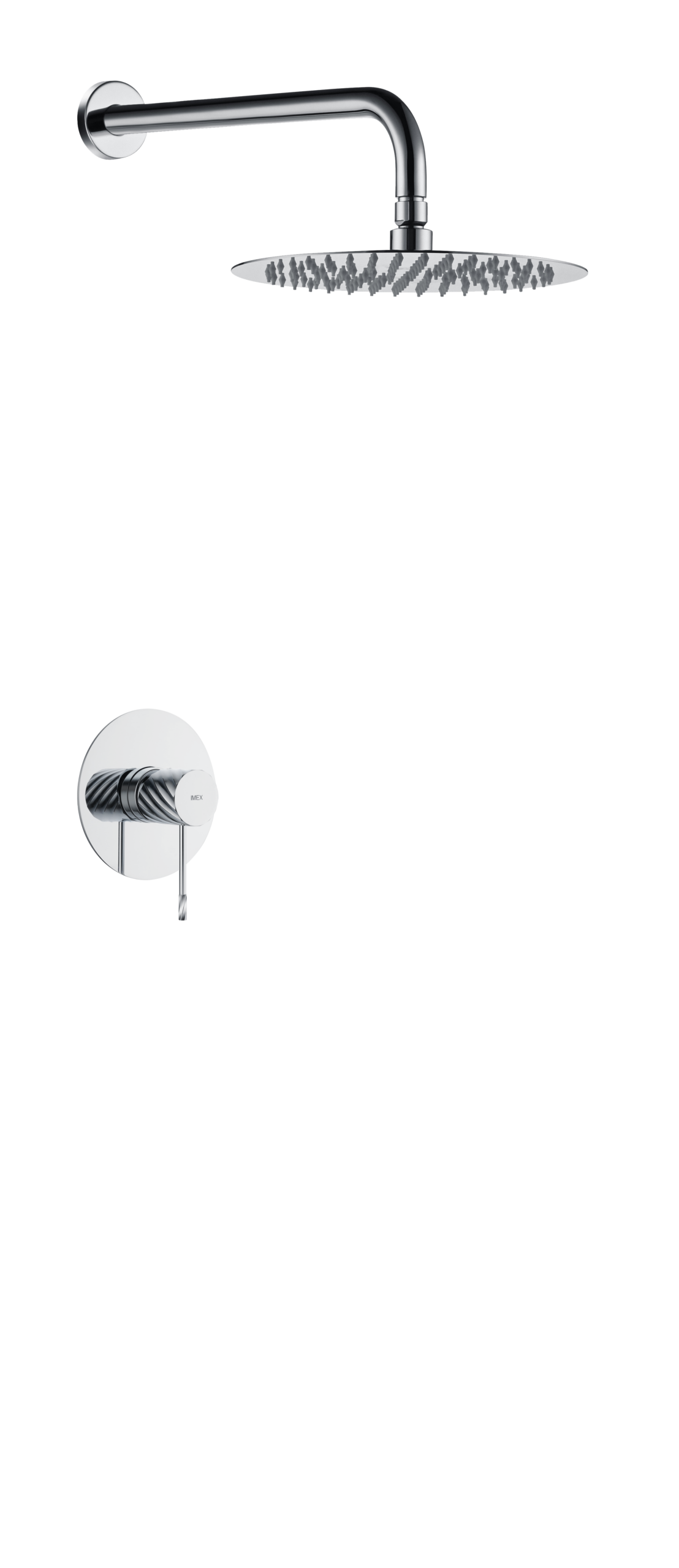 Génova Chrome Concealed Single Lever Shower Set with Rain Head, main product view