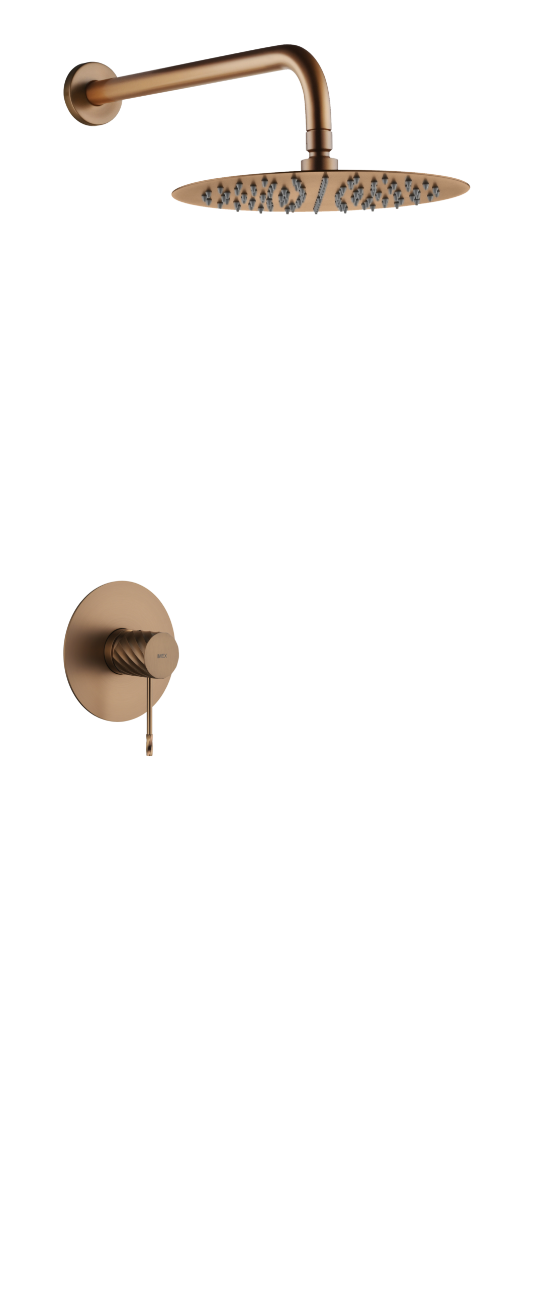 Brushed Rose Gold Concealed Single Lever Shower Set with Rain Head GÉNOVA, main product view
