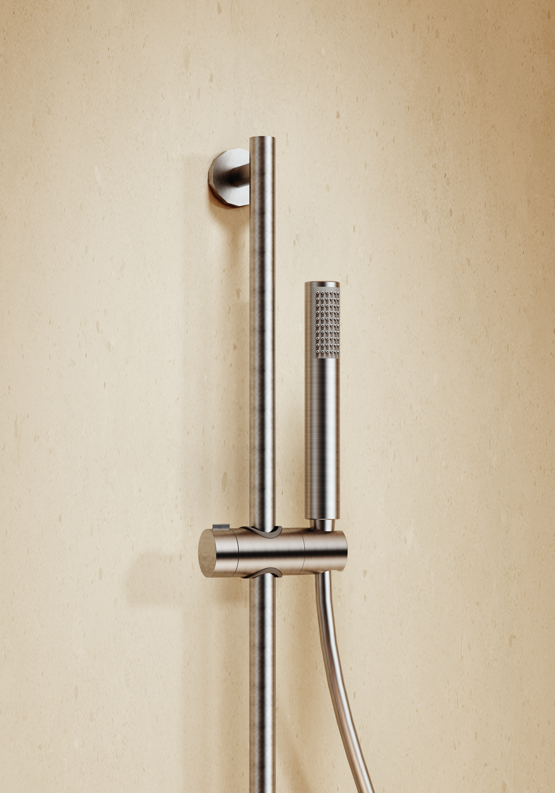 Brushed Rose Gold Concealed Single Lever Shower Set with Rain Head MONZA, view 2