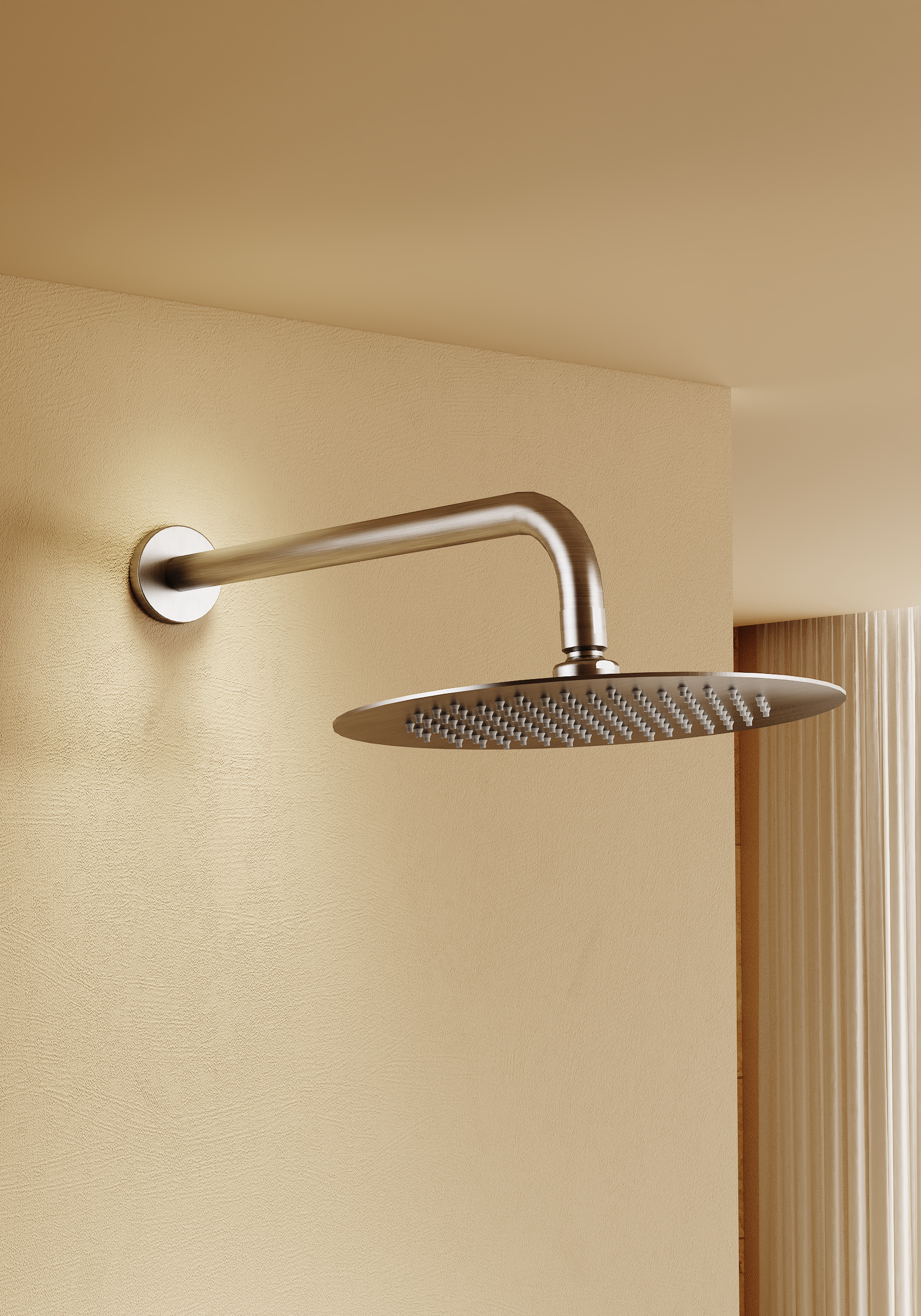 Brushed Rose Gold Concealed Single Lever Shower Set with Rain Head MONZA, view 4
