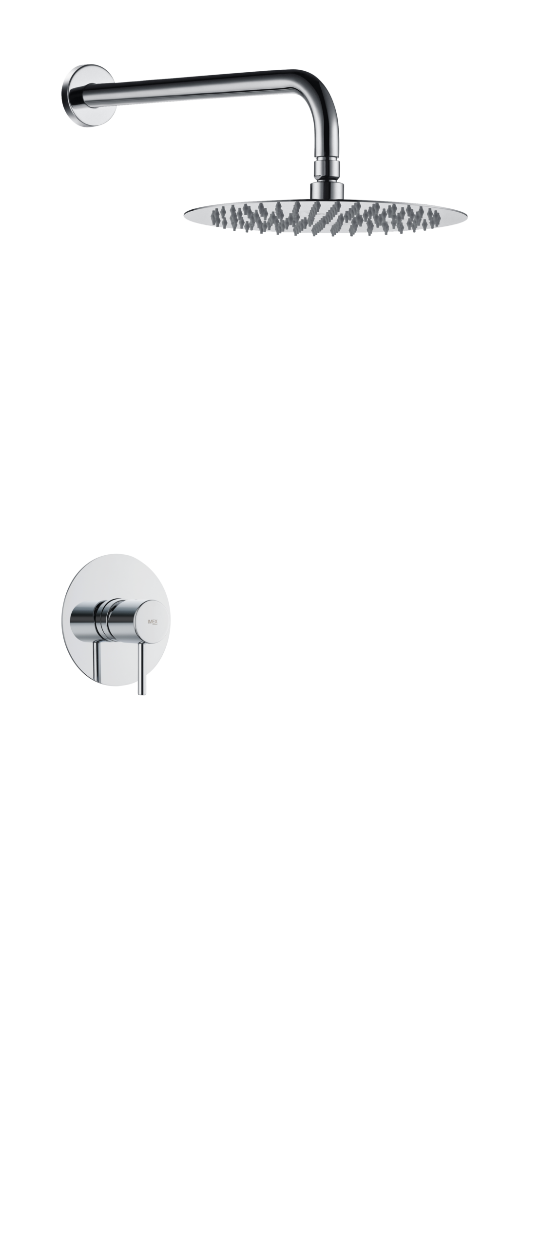 Monza Chrome Concealed Single Lever Shower Set with Rain Head, main product view