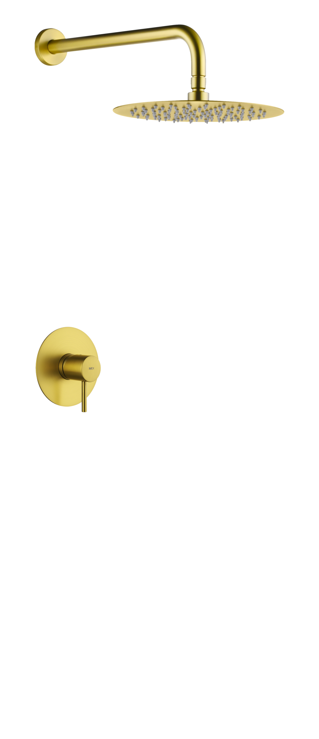 Monza Brushed Gold Concealed Single Lever Shower Set with Rain Head, main product view