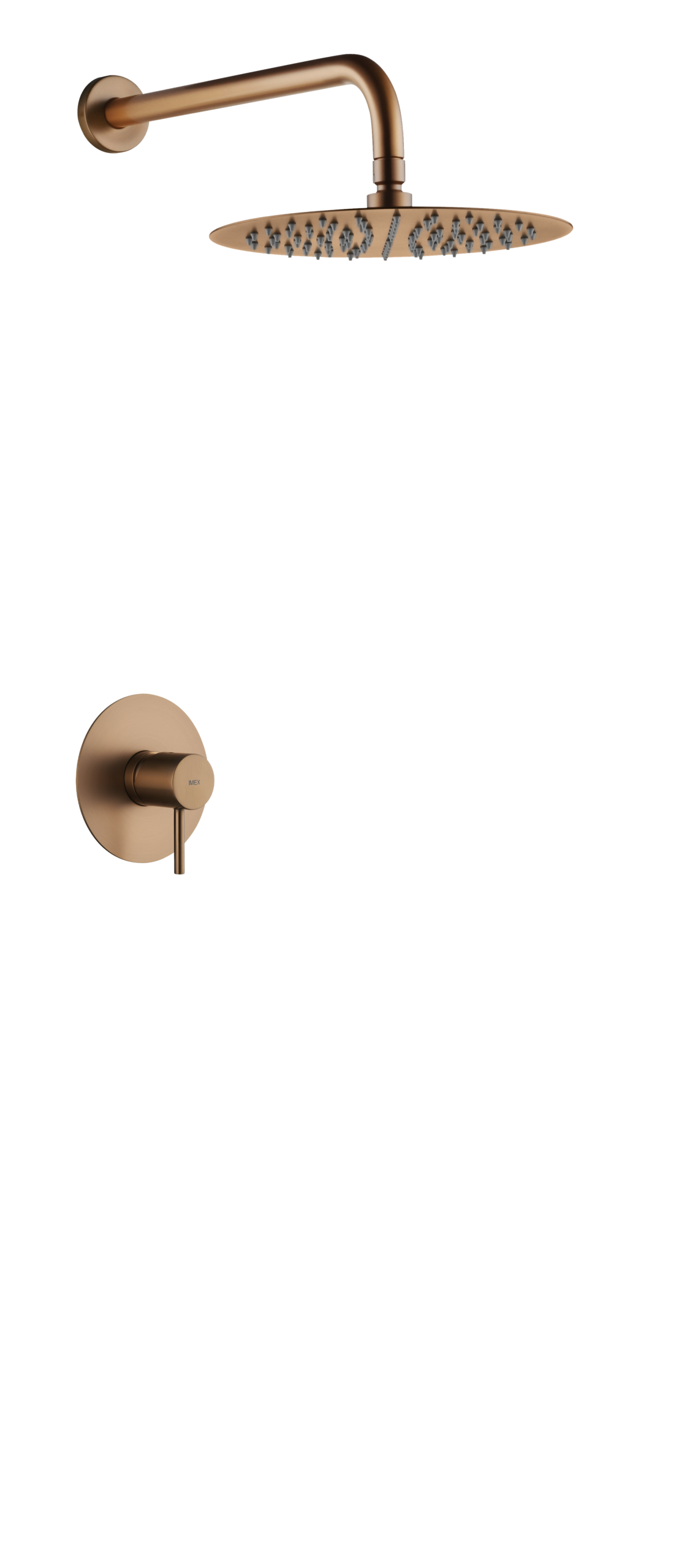 Brushed Rose Gold Concealed Single Lever Shower Set with Rain Head MONZA, main product view