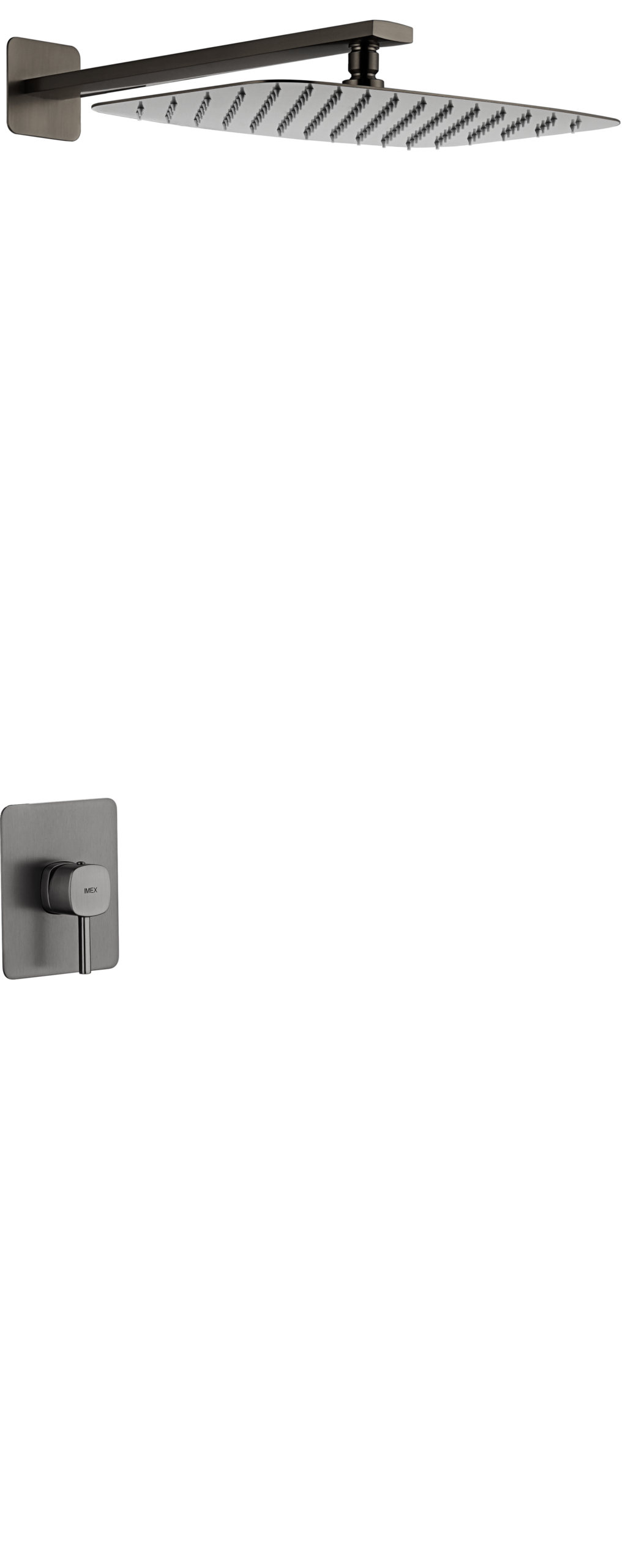 Black Gun Metal Concealed Single Lever Shower Set with Rain Head TOSCANA, main product view