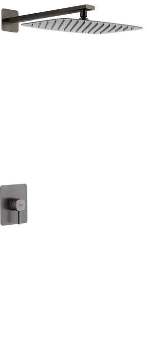 Black Gun Metal Concealed Single Lever Shower Set with Rain Head TOSCANA, main product view