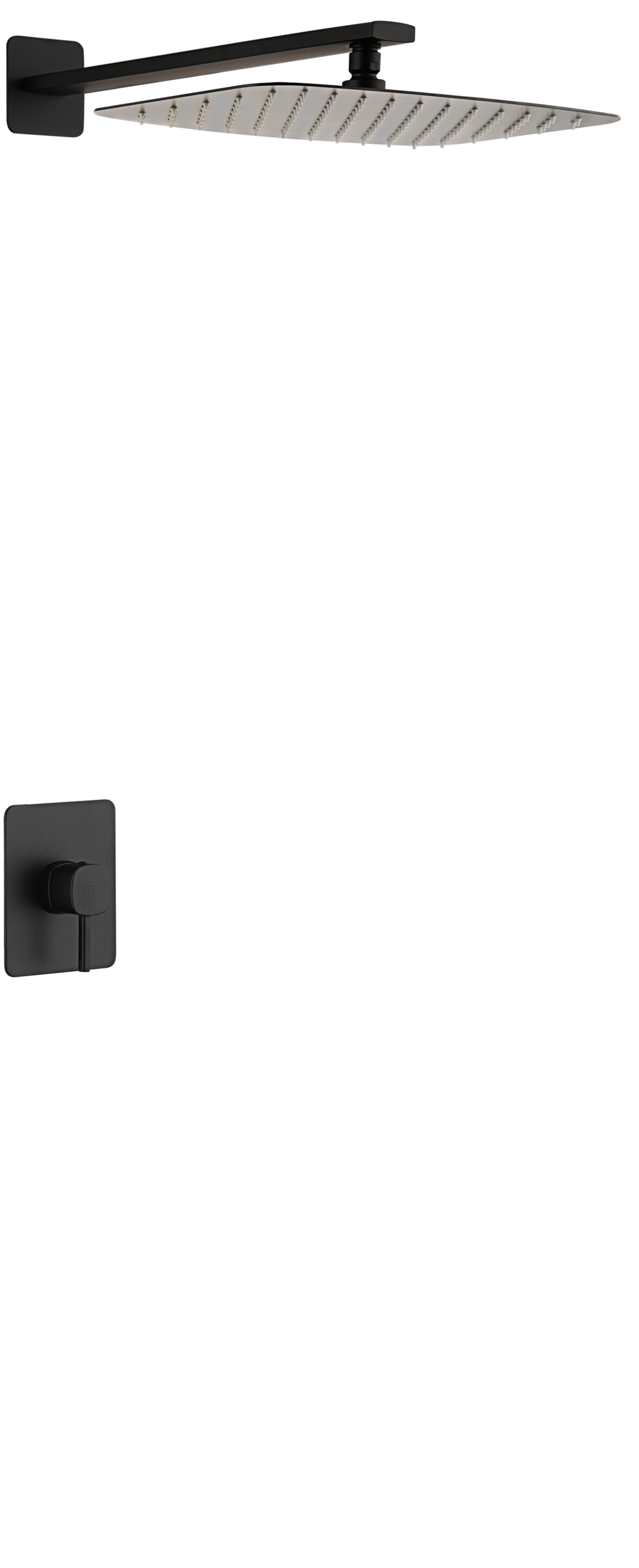 Toscana Matte Black Concealed Single Lever Shower Set with Rain Head, main product view