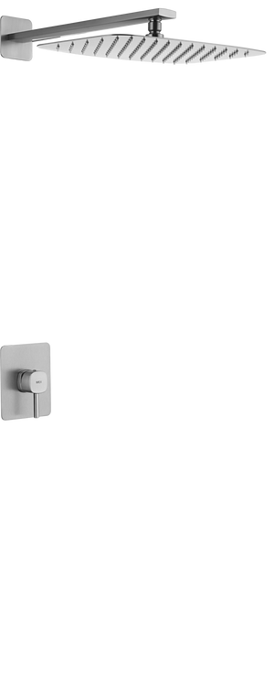 Brushed Nickel Concealed Single Lever Shower Set with Rain Head TOSCANA, main product view